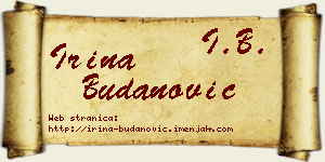 Irina Budanović vizit kartica